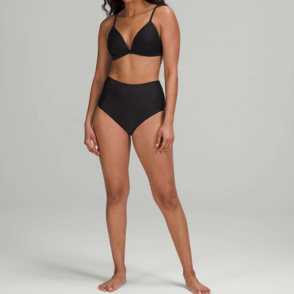NWT Lululemon Waterside High-Waist Skimpy-Fit Swim Bottom, Black, Size 2